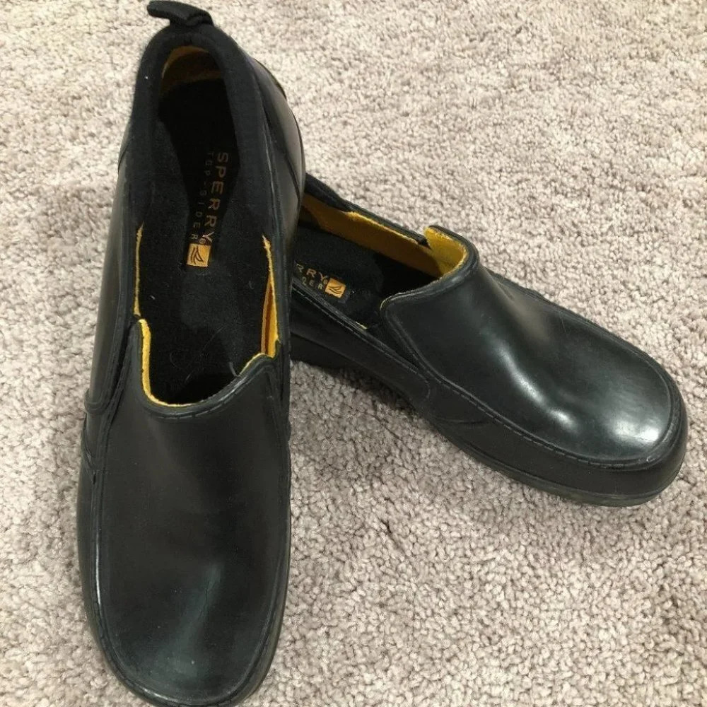 Sperry Black‎ Rubber slide on loafers Size 8.5